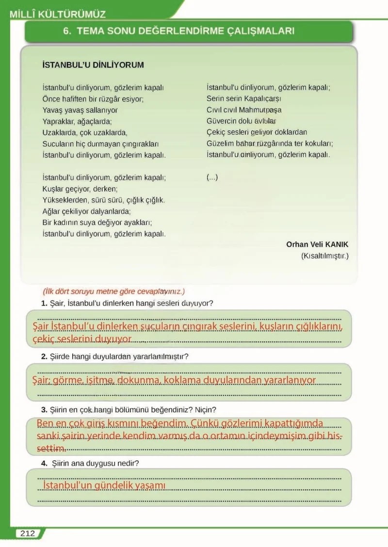 8. Sınıf Türkçe Ders Kitabı Cevapları Meb Yayınları Sayfa 212 Çözüm Görseli