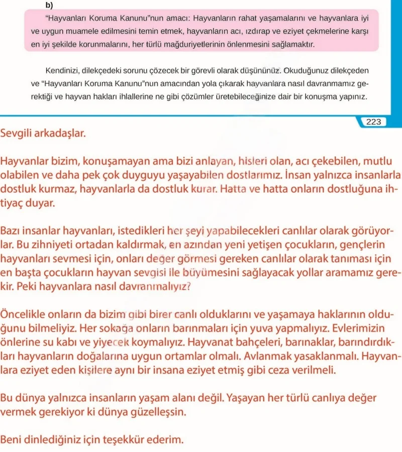 8. Sınıf Türkçe Ders Kitabı Cevapları Meb Yayınları Sayfa 223 Çözüm Görseli