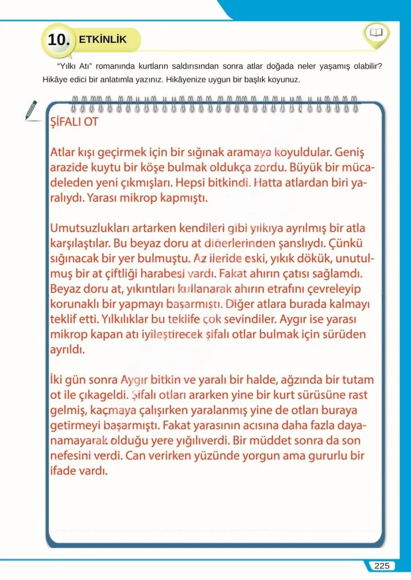 8. Sınıf Türkçe Ders Kitabı Cevapları Meb Yayınları Sayfa 225 Çözüm Görseli