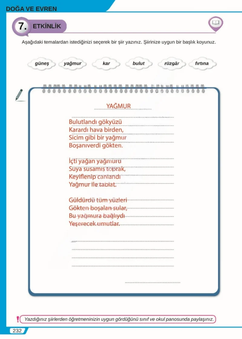 8. Sınıf Türkçe Ders Kitabı Cevapları Meb Yayınları Sayfa 232 Çözüm Görseli
