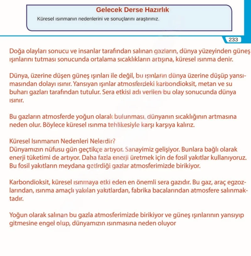 8. Sınıf Türkçe Ders Kitabı Cevapları Meb Yayınları Sayfa 233 Çözüm Görseli