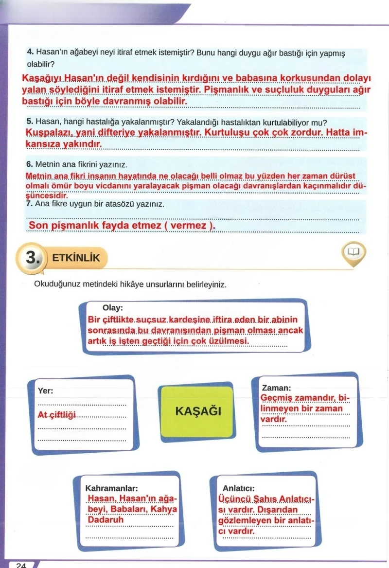 8. Sınıf Türkçe Ders Kitabı Cevapları Meb Yayınları Sayfa 24 Çözüm Görseli