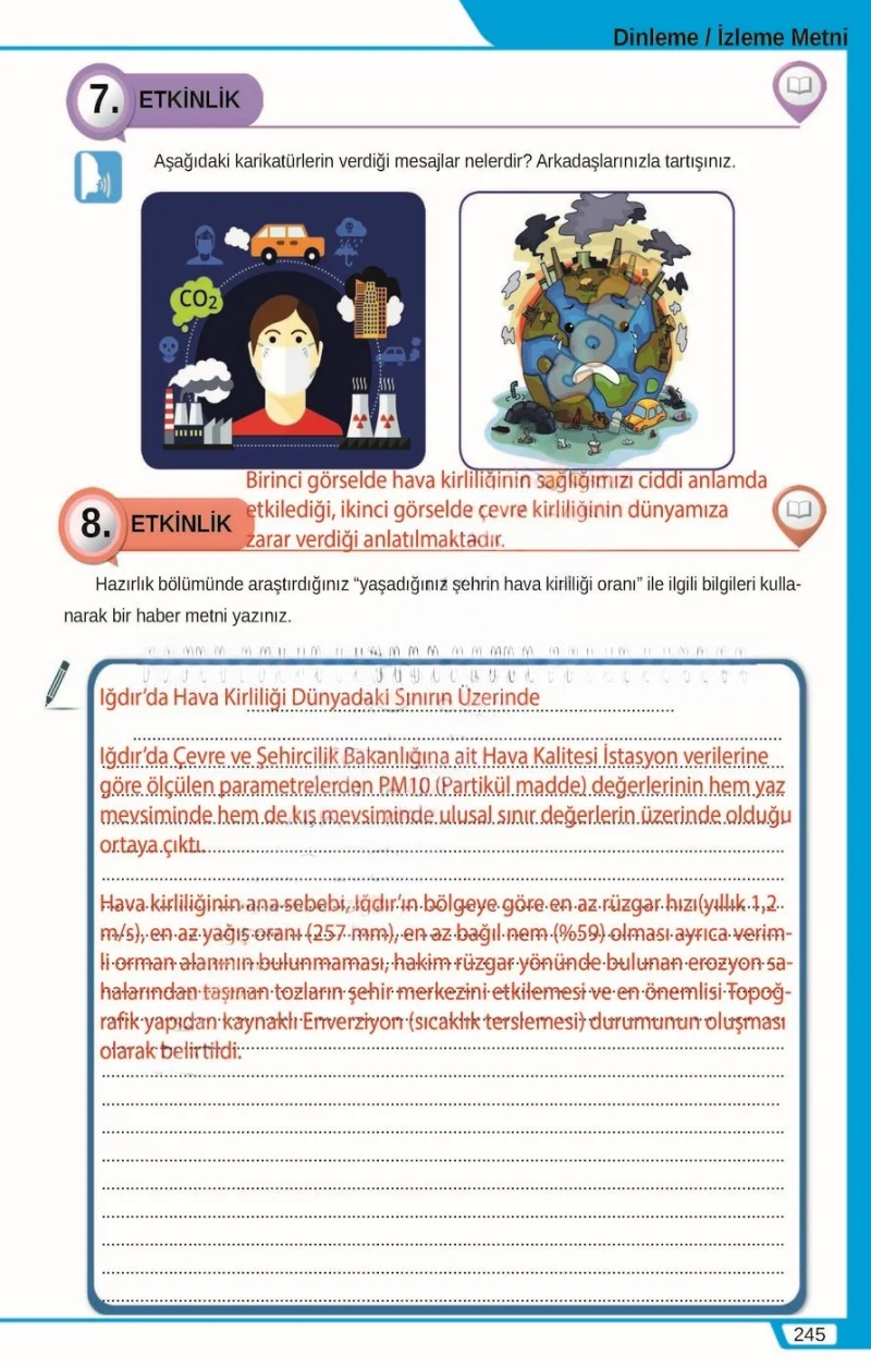 8. Sınıf Türkçe Ders Kitabı Cevapları Meb Yayınları Sayfa 245 Çözüm Görseli