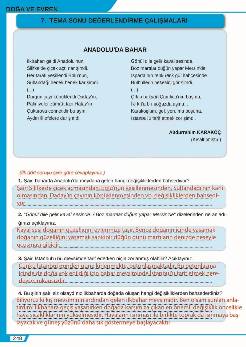8. Sınıf Türkçe Ders Kitabı Cevapları Meb Yayınları Sayfa 248 Çözüm Görseli