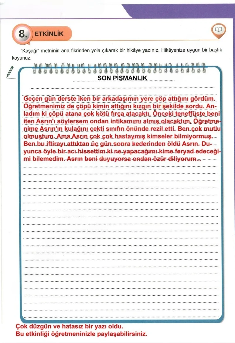 8. Sınıf Türkçe Ders Kitabı Cevapları Meb Yayınları Sayfa 27 Çözüm Görseli