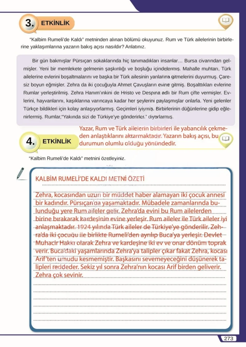 8. Sınıf Türkçe Ders Kitabı Cevapları Meb Yayınları Sayfa 273 Çözüm Görseli