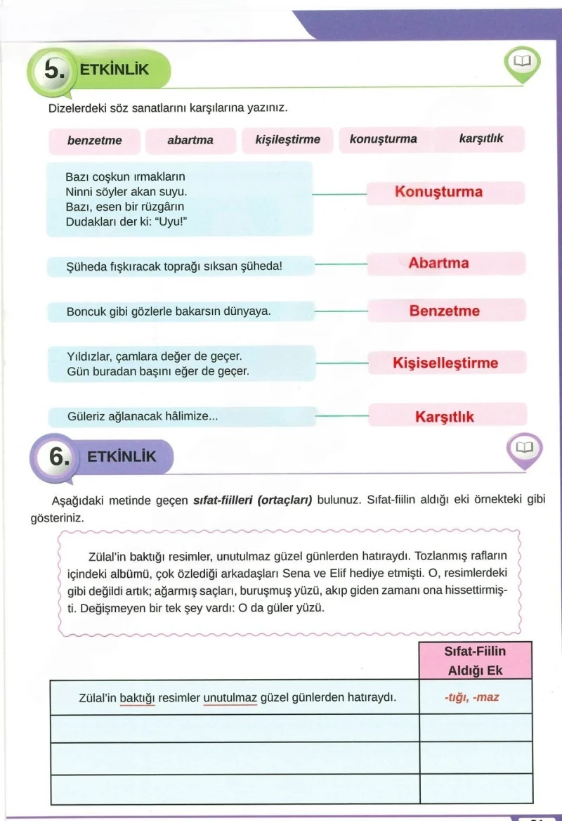 8. Sınıf Türkçe Ders Kitabı Cevapları Meb Yayınları Sayfa 31 Çözüm Görseli
