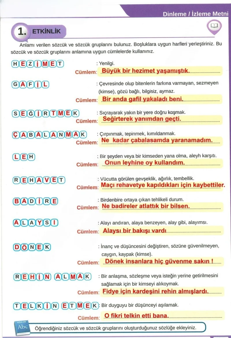 8. Sınıf Türkçe Ders Kitabı Cevapları Meb Yayınları Sayfa 35 Çözüm Görseli