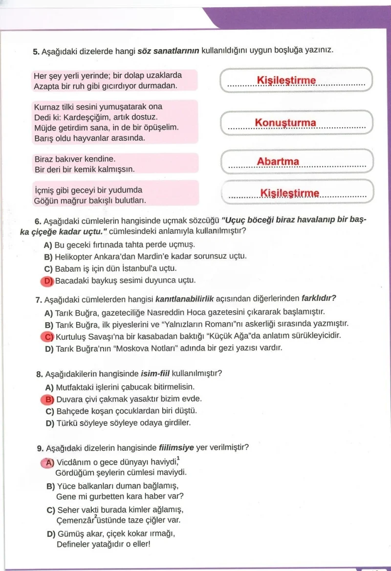 8. Sınıf Türkçe Ders Kitabı Cevapları Meb Yayınları Sayfa 43 Çözüm Görseli