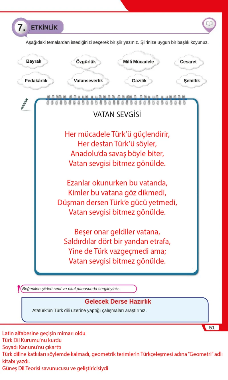 8. Sınıf Türkçe Ders Kitabı Cevapları Meb Yayınları Sayfa 51 Çözüm Görseli