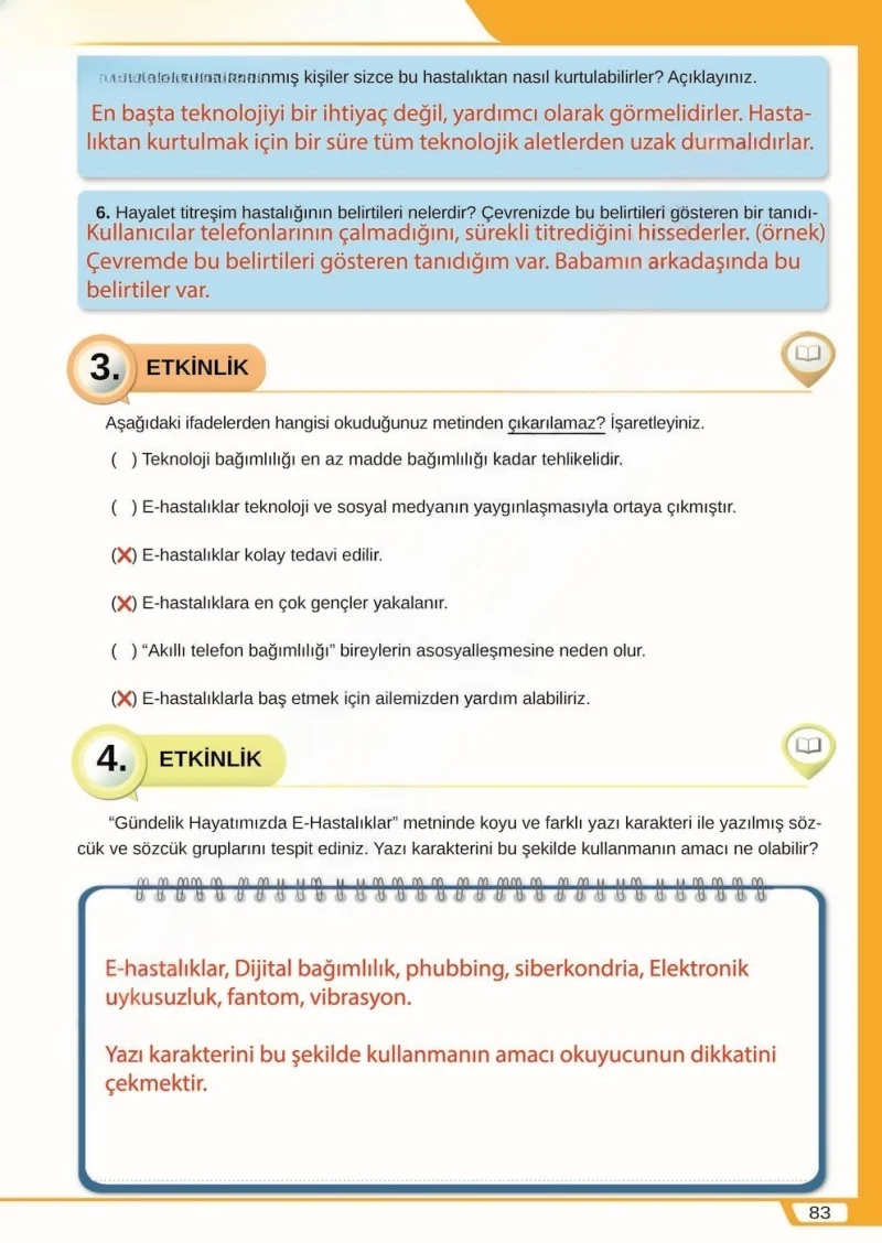 8. Sınıf Türkçe Ders Kitabı Cevapları Meb Yayınları Sayfa 83 Çözüm Görseli