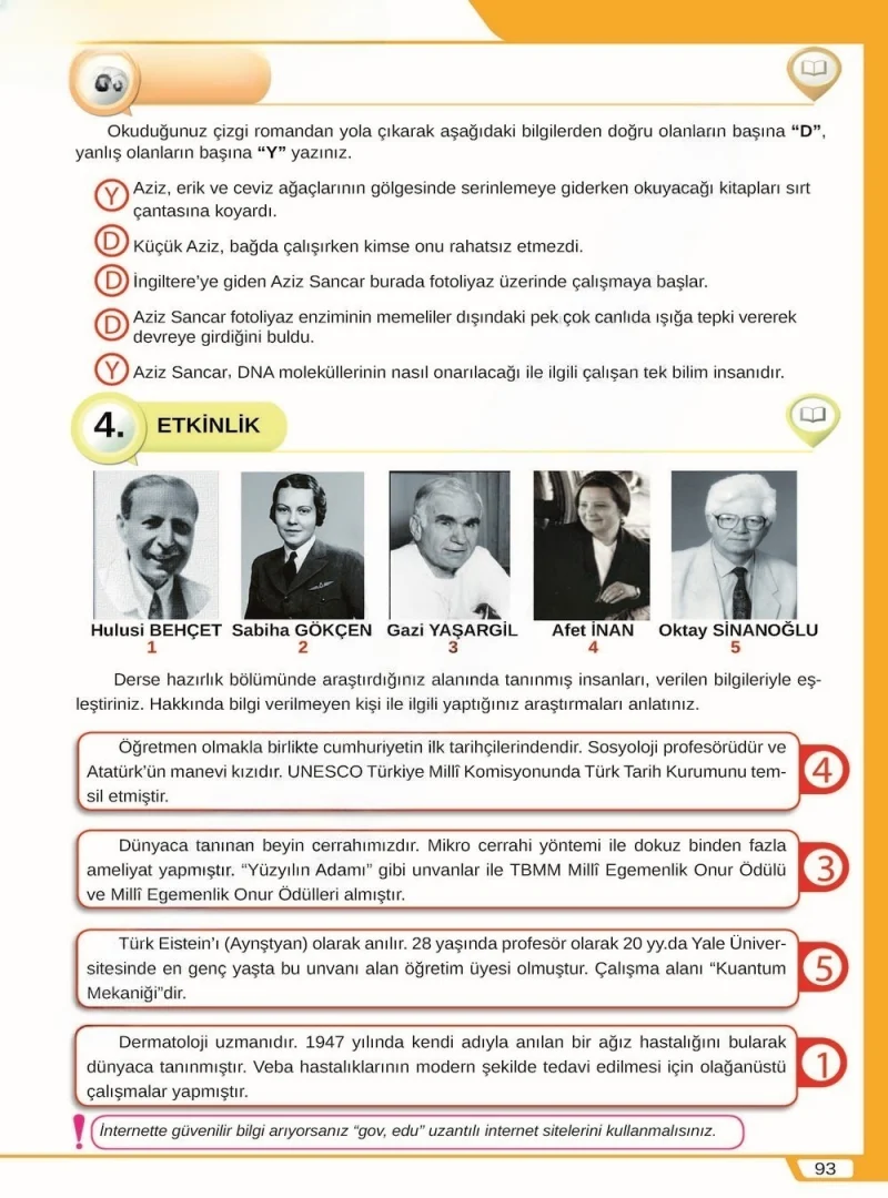 8. Sınıf Türkçe Ders Kitabı Cevapları Meb Yayınları Sayfa 93 Çözüm Görseli