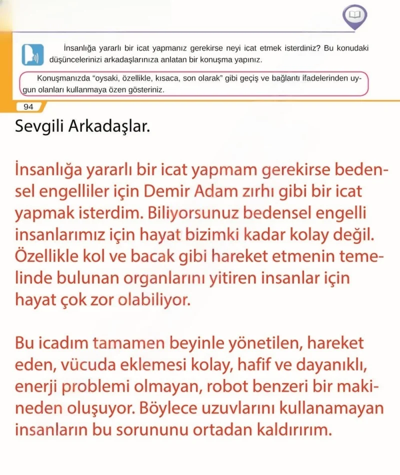 8. Sınıf Türkçe Ders Kitabı Cevapları Meb Yayınları Sayfa 94 Çözüm Görseli