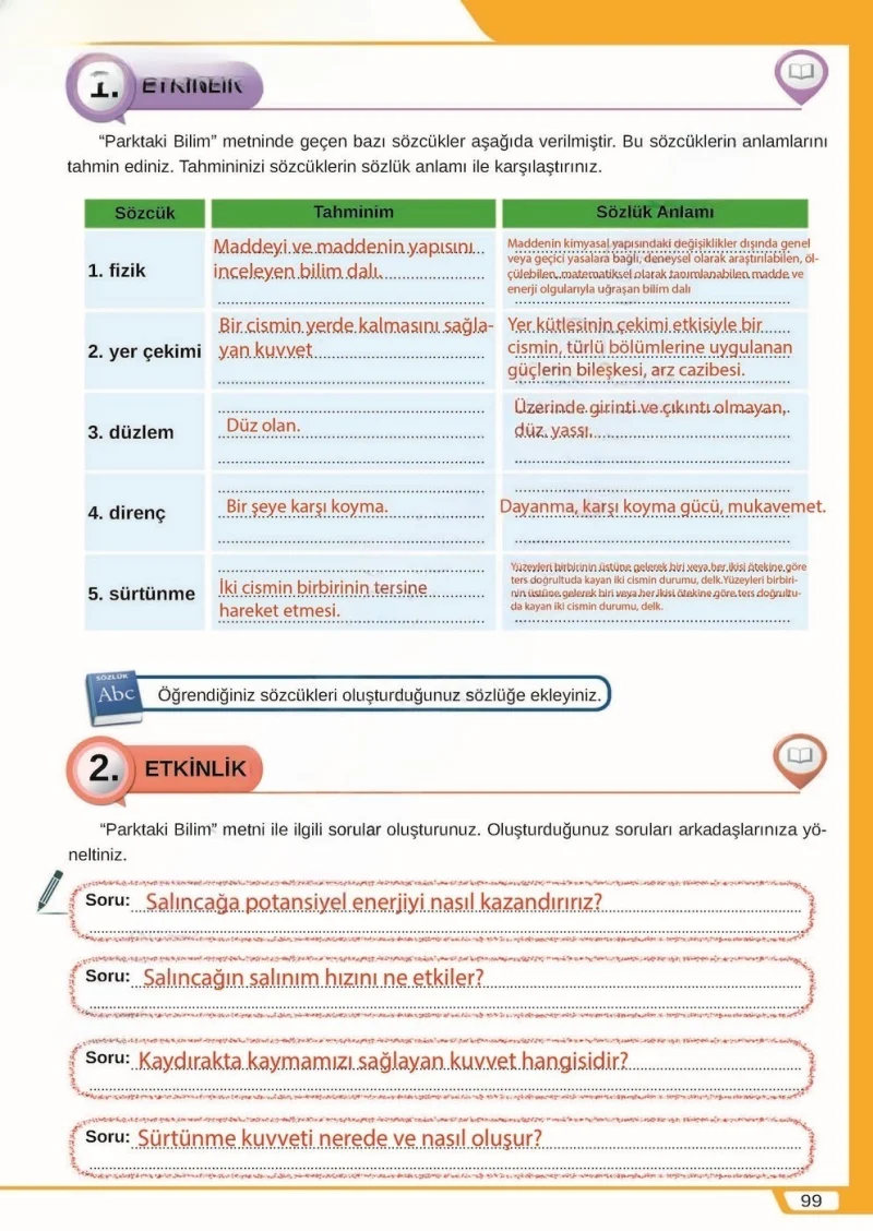 8. Sınıf Türkçe Ders Kitabı Cevapları Meb Yayınları Sayfa 99 Çözüm Görseli