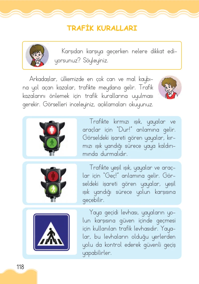 1. Sınıf Hayat Bilgisi Ders Kitabı Cevapları Ardıç Yayınları Sayfa 118