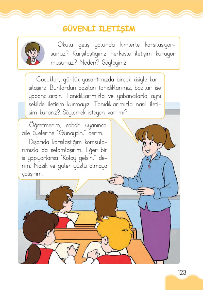 1. Sınıf Hayat Bilgisi Ders Kitabı Cevapları Ardıç Yayınları Sayfa 123