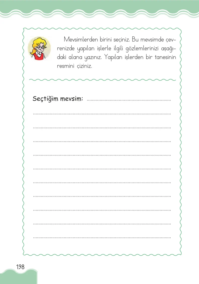 1. Sınıf Hayat Bilgisi Ders Kitabı Cevapları Ardıç Yayınları Sayfa 198