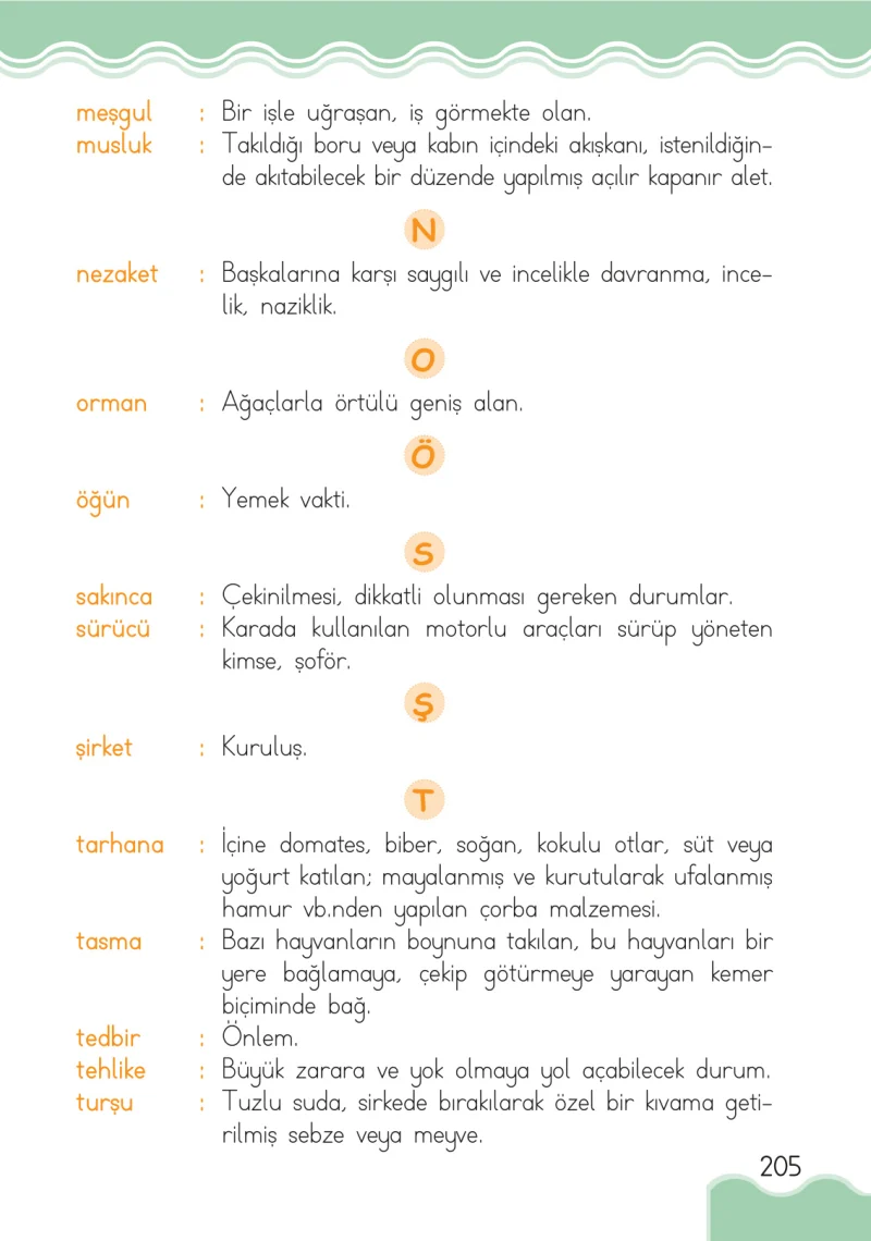 1. Sınıf Hayat Bilgisi Ders Kitabı Cevapları Ardıç Yayınları Sayfa 205