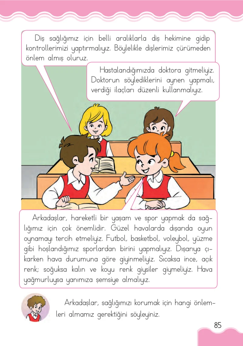 1. Sınıf Hayat Bilgisi Ders Kitabı Cevapları Ardıç Yayınları Sayfa 85