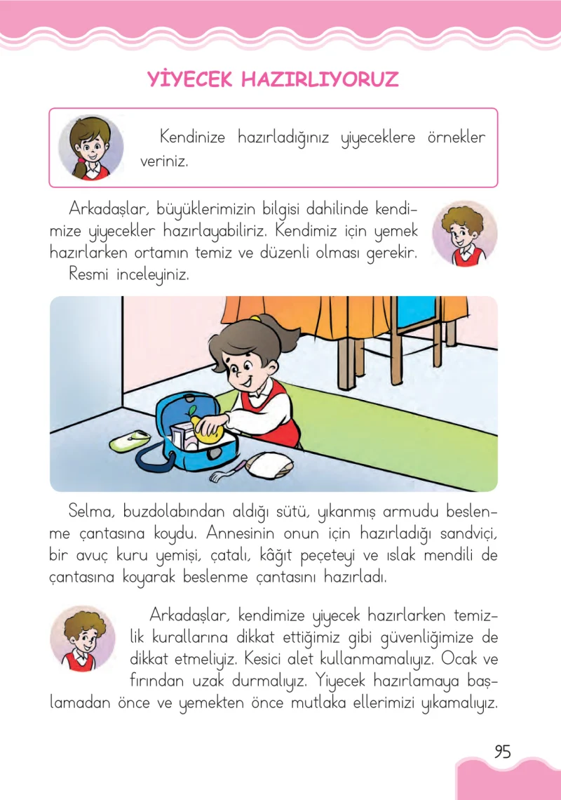 1. Sınıf Hayat Bilgisi Ders Kitabı Cevapları Ardıç Yayınları Sayfa 95