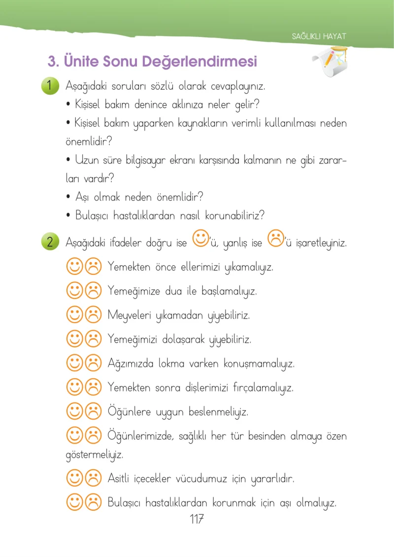 1. Sınıf Hayat Bilgisi Ders Kitabı Cevapları İhsan Yayıncılık Sayfa 117