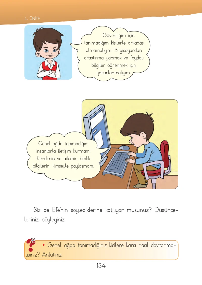 1. Sınıf Hayat Bilgisi Ders Kitabı Cevapları İhsan Yayıncılık Sayfa 134