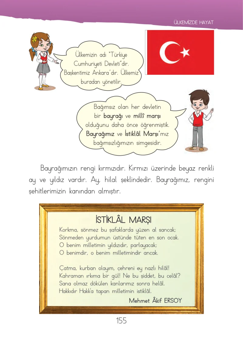 1. Sınıf Hayat Bilgisi Ders Kitabı Cevapları İhsan Yayıncılık Sayfa 155