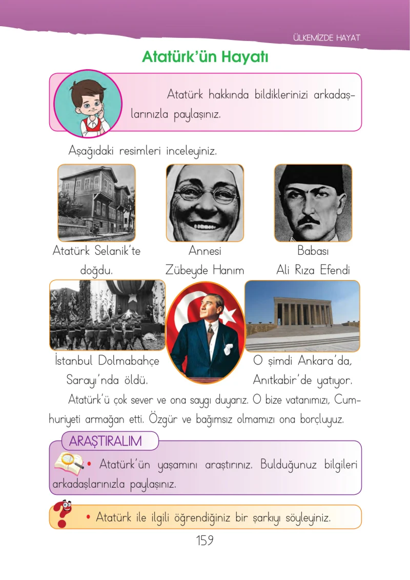 1. Sınıf Hayat Bilgisi Ders Kitabı Cevapları İhsan Yayıncılık Sayfa 159