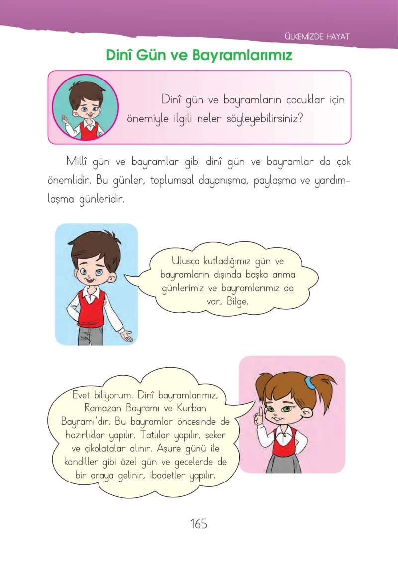 1. Sınıf Hayat Bilgisi Ders Kitabı Cevapları İhsan Yayıncılık Sayfa 165