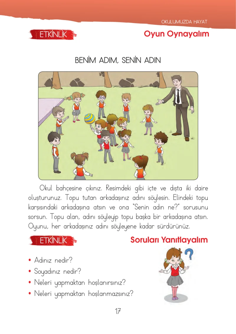 1. Sınıf Hayat Bilgisi Ders Kitabı Cevapları İhsan Yayıncılık Sayfa 17