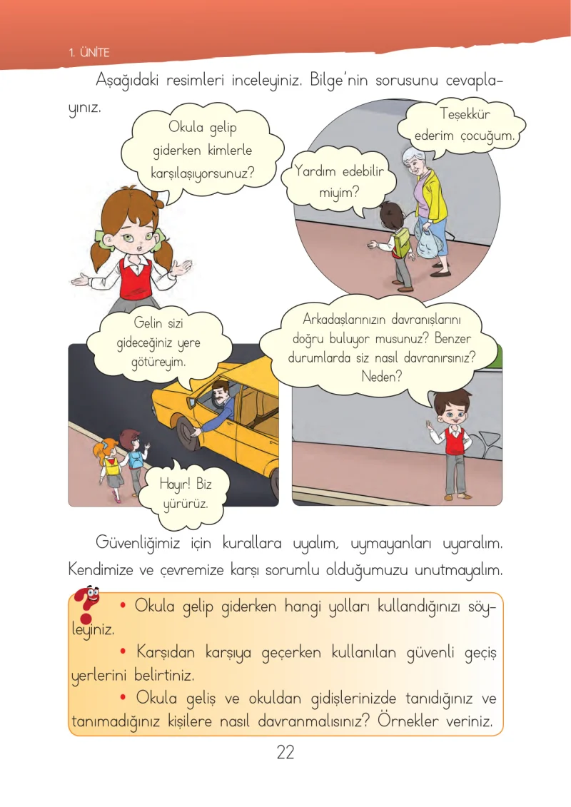 1. Sınıf Hayat Bilgisi Ders Kitabı Cevapları İhsan Yayıncılık Sayfa 22