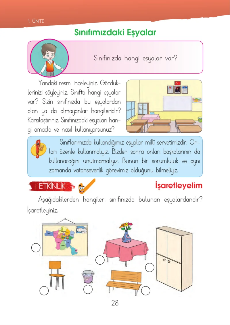 1. Sınıf Hayat Bilgisi Ders Kitabı Cevapları İhsan Yayıncılık Sayfa 28