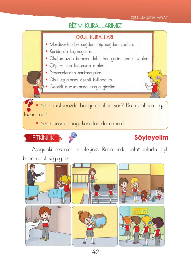 1. Sınıf Hayat Bilgisi Ders Kitabı Cevapları İhsan Yayıncılık Sayfa 49