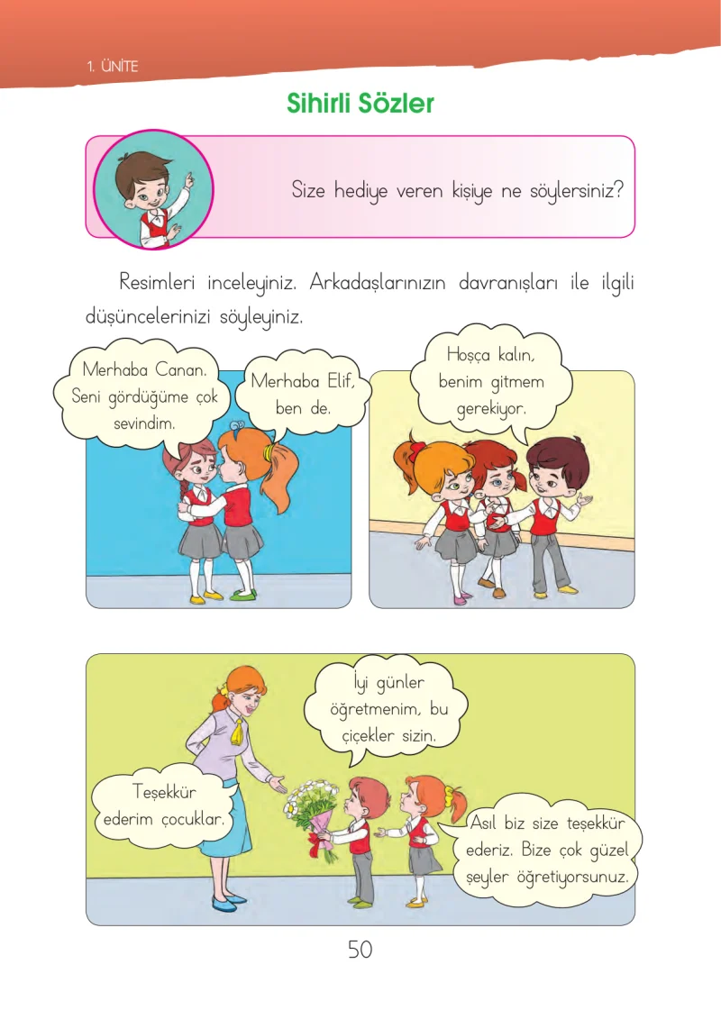 1. Sınıf Hayat Bilgisi Ders Kitabı Cevapları İhsan Yayıncılık Sayfa 50
