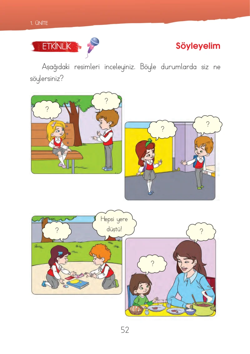 1. Sınıf Hayat Bilgisi Ders Kitabı Cevapları İhsan Yayıncılık Sayfa 52