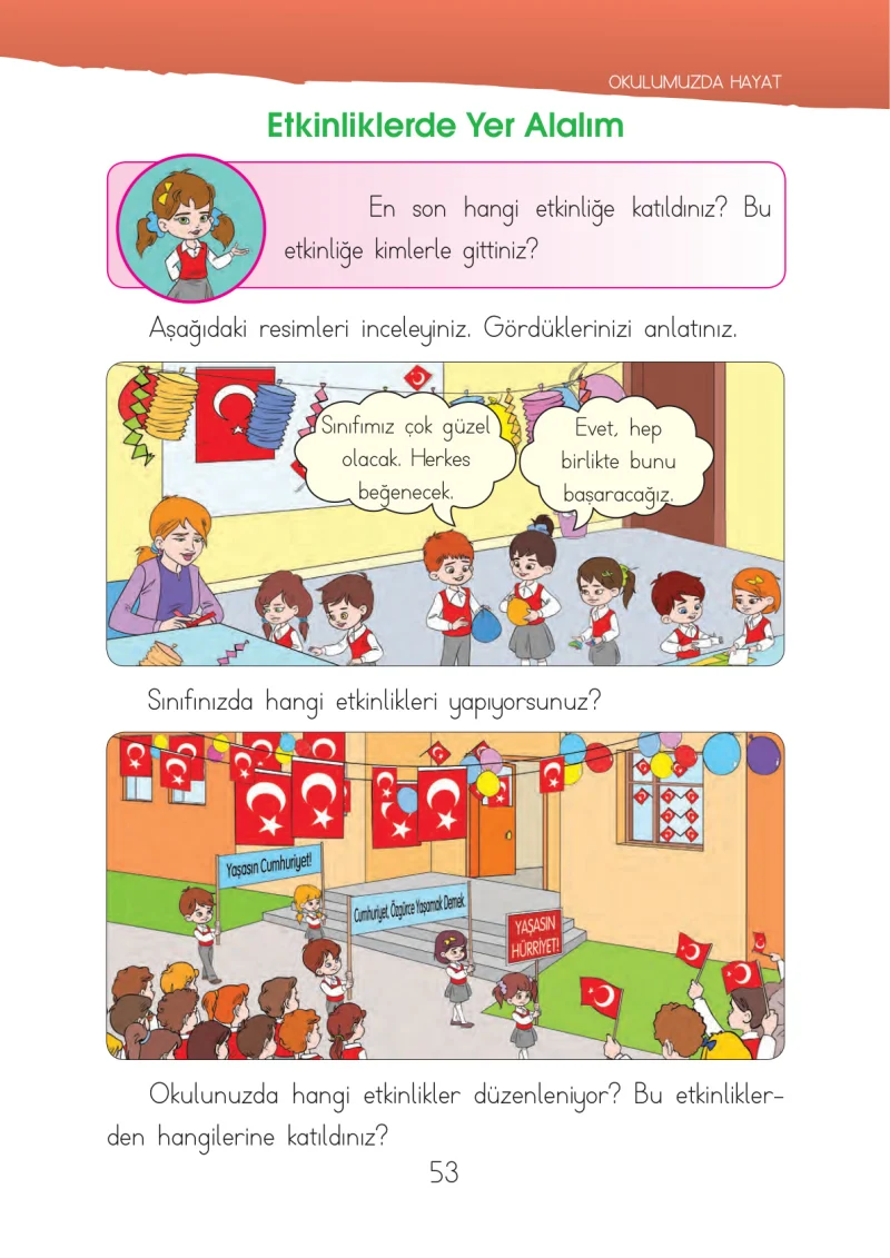 1. Sınıf Hayat Bilgisi Ders Kitabı Cevapları İhsan Yayıncılık Sayfa 53