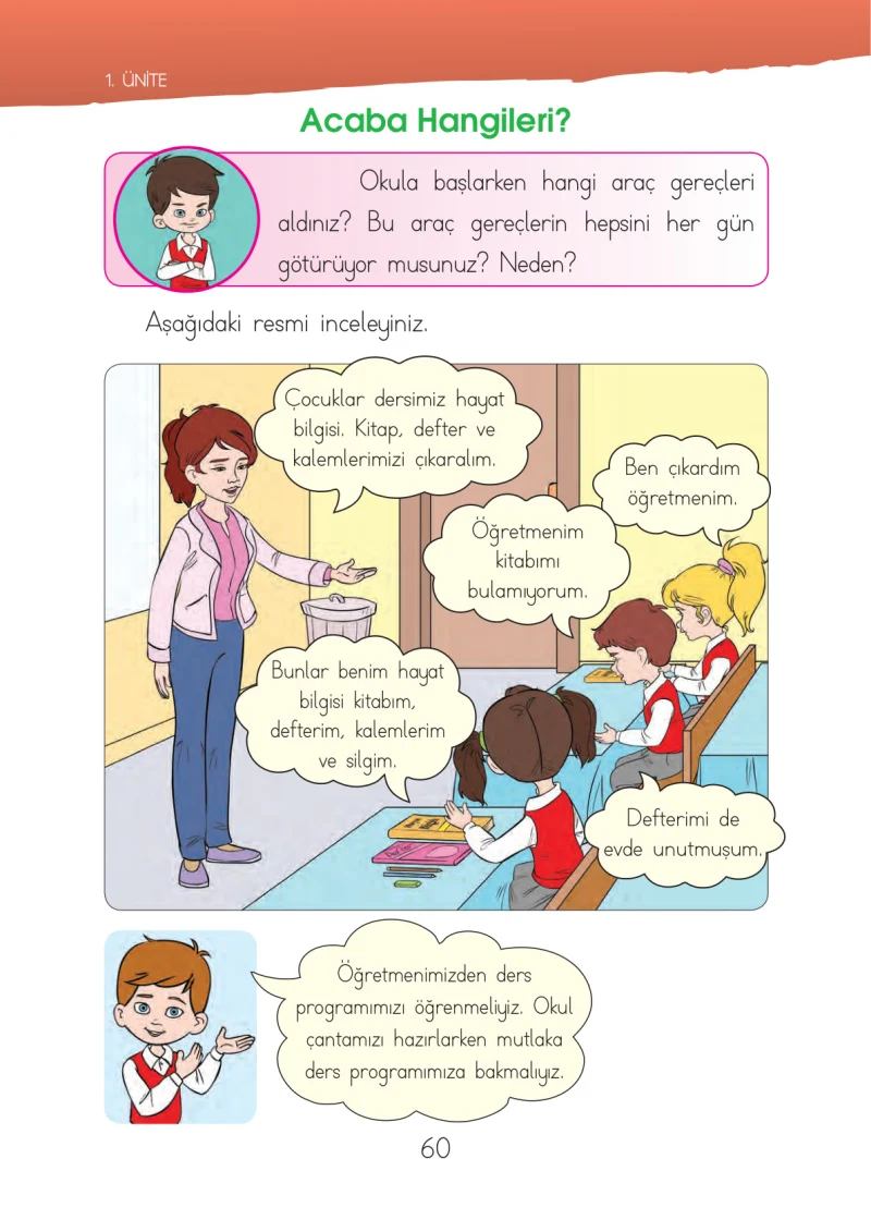 1. Sınıf Hayat Bilgisi Ders Kitabı Cevapları İhsan Yayıncılık Sayfa 60