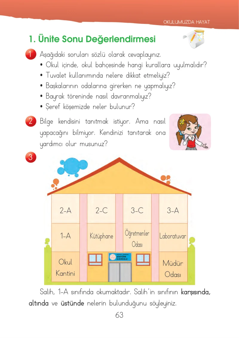 1. Sınıf Hayat Bilgisi Ders Kitabı Cevapları İhsan Yayıncılık Sayfa 63