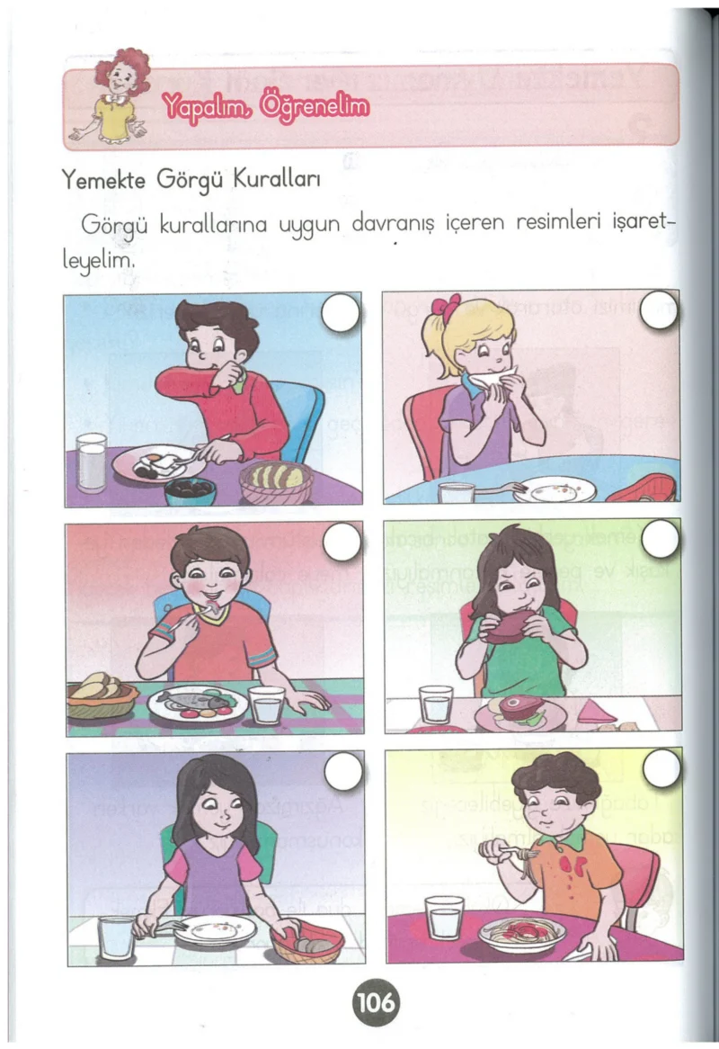 1. Sınıf Hayat Bilgisi Ders Kitabı Cevapları Kök-e Yayınları Sayfa 106