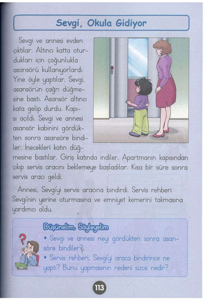 1. Sınıf Hayat Bilgisi Ders Kitabı Cevapları Kök-e Yayınları Sayfa 113
