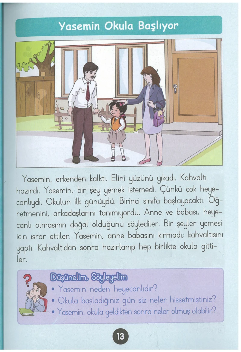 1. Sınıf Hayat Bilgisi Ders Kitabı Cevapları Kök-e Yayınları Sayfa 13