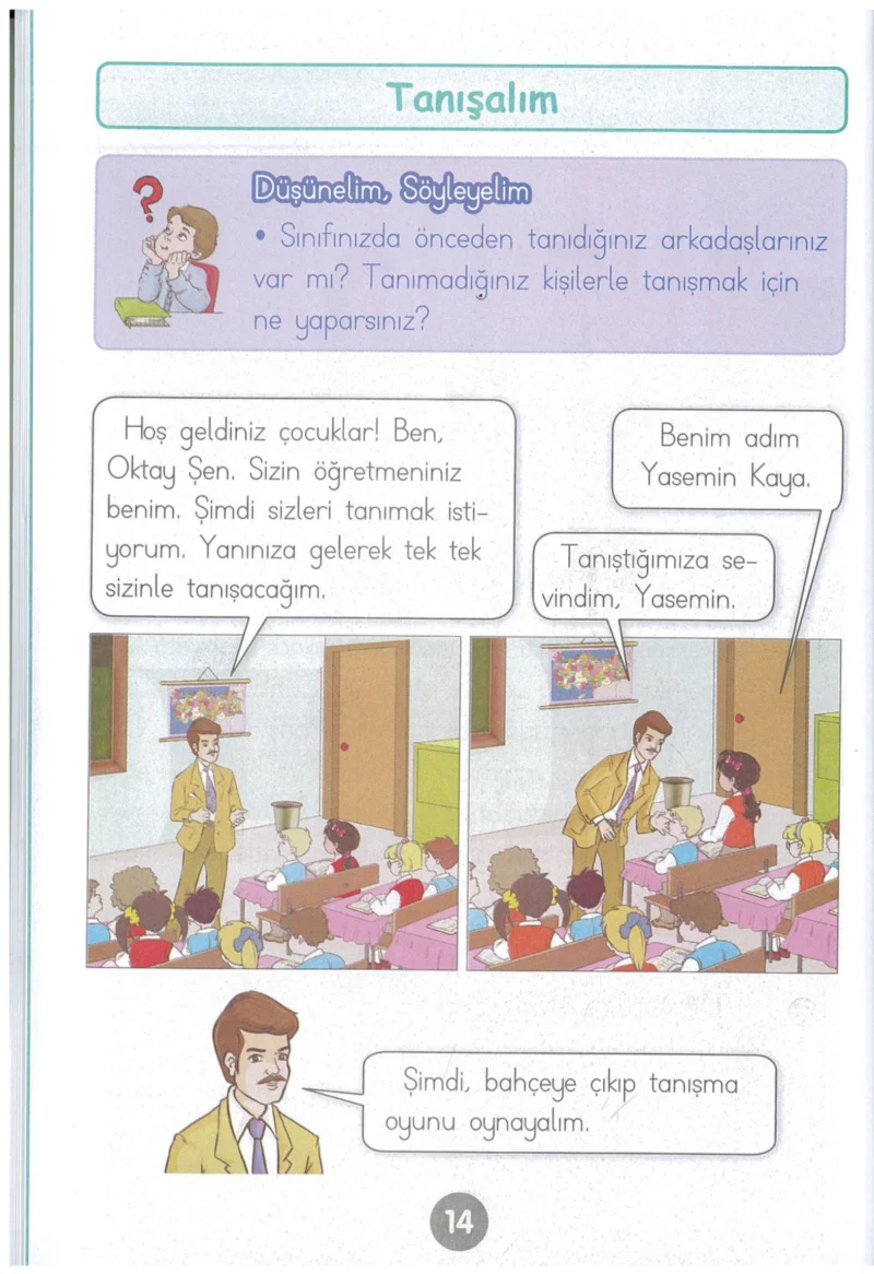 1. Sınıf Hayat Bilgisi Ders Kitabı Cevapları Kök-e Yayınları Sayfa 14