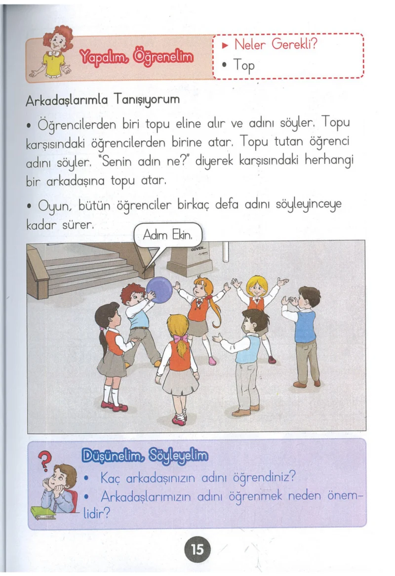 1. Sınıf Hayat Bilgisi Ders Kitabı Cevapları Kök-e Yayınları Sayfa 15