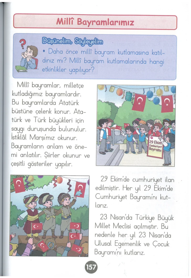 1. Sınıf Hayat Bilgisi Ders Kitabı Cevapları Kök-e Yayınları Sayfa 157