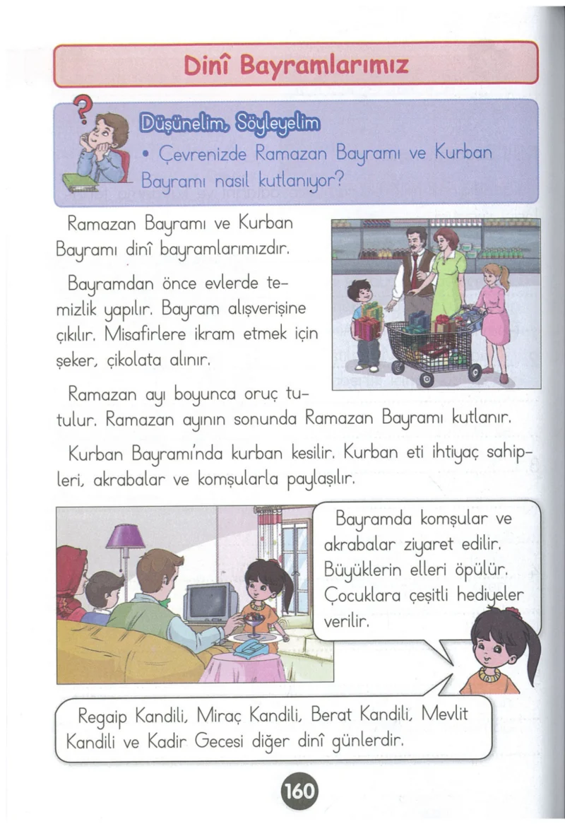 1. Sınıf Hayat Bilgisi Ders Kitabı Cevapları Kök-e Yayınları Sayfa 160