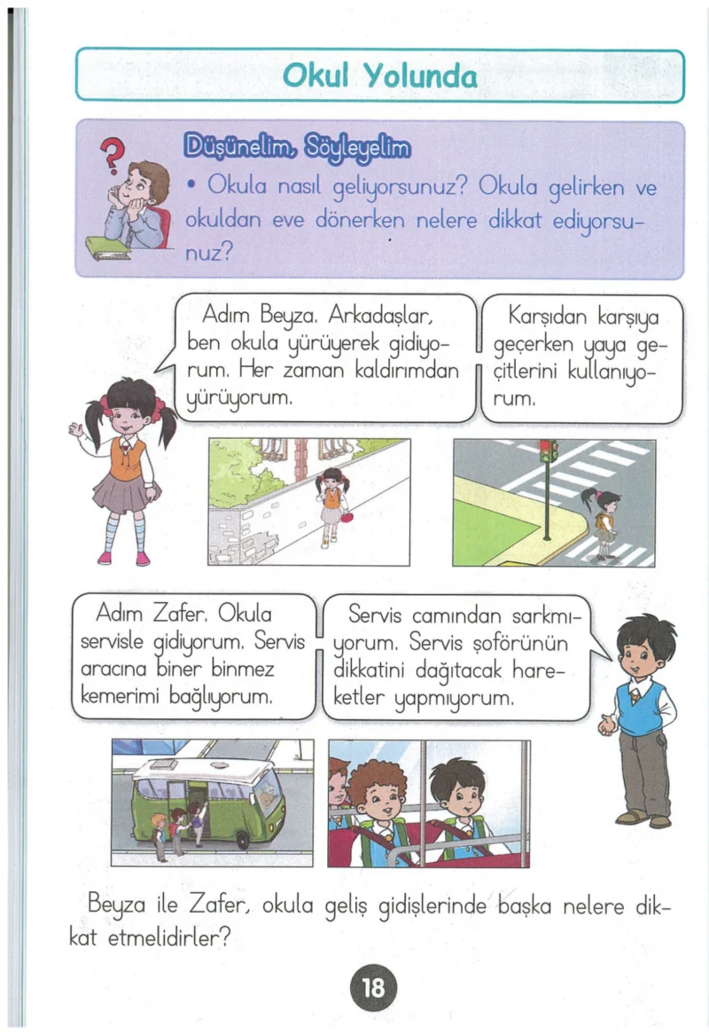 1. Sınıf Hayat Bilgisi Ders Kitabı Cevapları Kök-e Yayınları Sayfa 18