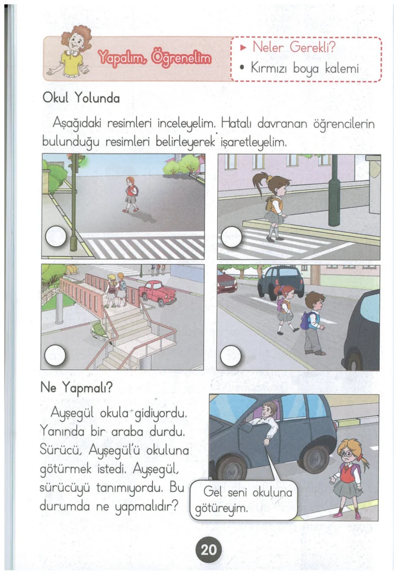 1. Sınıf Hayat Bilgisi Ders Kitabı Cevapları Kök-e Yayınları Sayfa 20