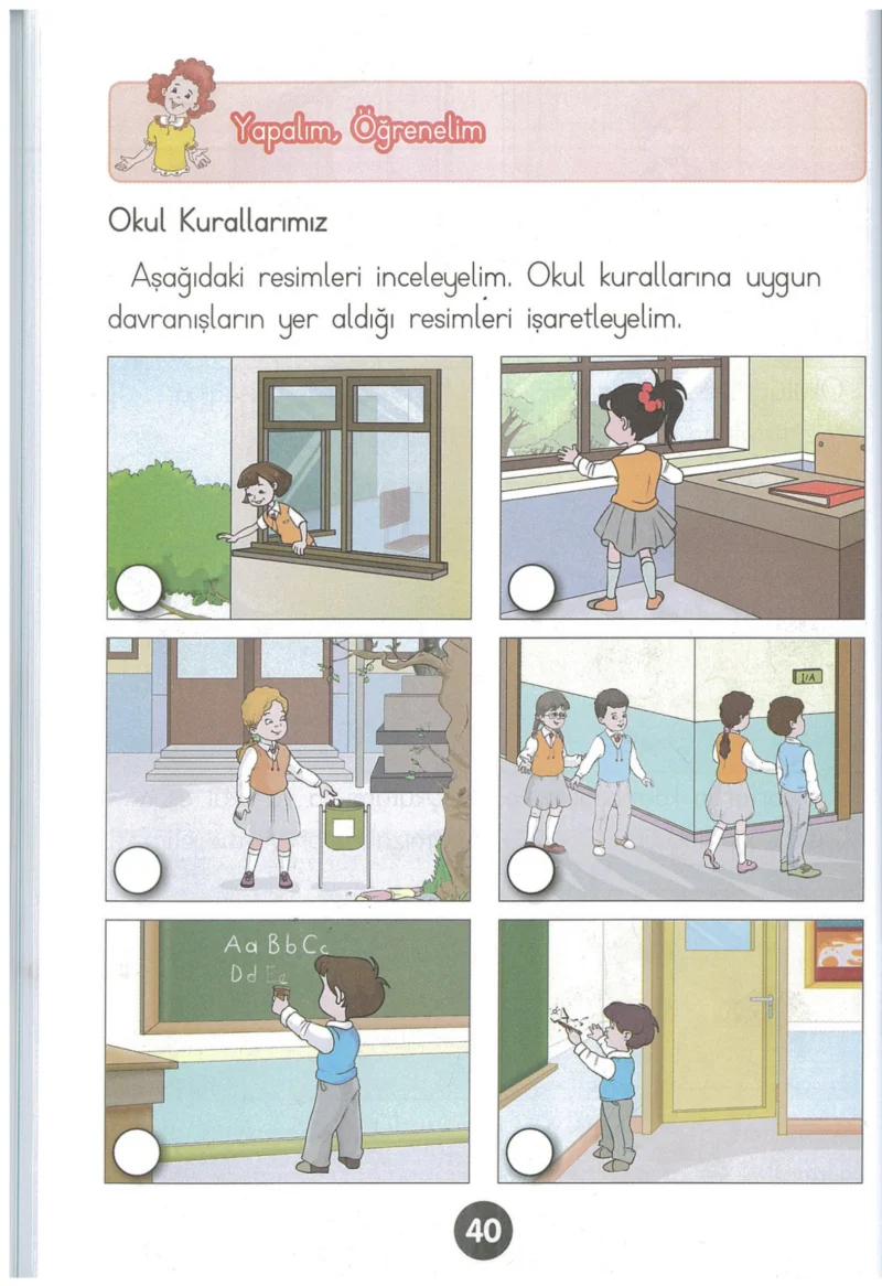 1. Sınıf Hayat Bilgisi Ders Kitabı Cevapları Kök-e Yayınları Sayfa 40