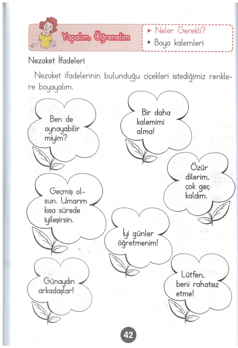 1. Sınıf Hayat Bilgisi Ders Kitabı Cevapları Kök-e Yayınları Sayfa 42