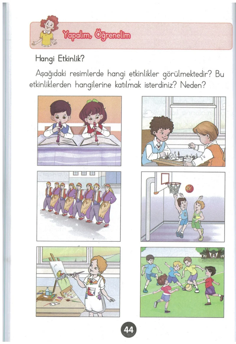 1. Sınıf Hayat Bilgisi Ders Kitabı Cevapları Kök-e Yayınları Sayfa 44